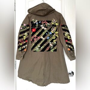 OFF-WHITE Virgil Abloh Diagonal Rose Stripes M65 Saharian Utility Jacket Size M